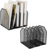 RETON 2 Pack Mesh File Sorter Organizer for Desktop, 5-Section Black Metal Vertical