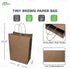 8 4.5 10.25 inches 50pcs EcoQuality - x x - - Small Brown Kraft Paper Bags with Handles, Shopping, Gift Bags, Party