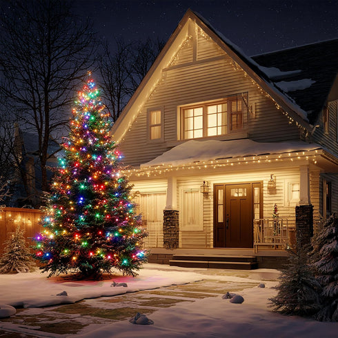 600 196FT 8 TW SHINE Christmas Lights, LED Christmas String Lights Plug-in with Modes Timer and Remote, Waterproof