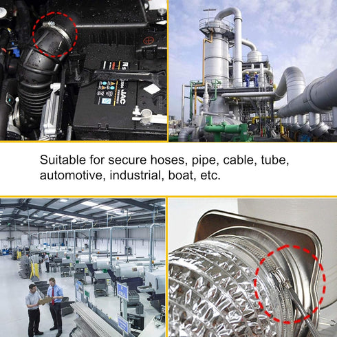 4" (Diameter) Adjustable 304 Stainless Steel Duct Clamps Hose Clamp Pipe Clamp Air Ducting Clamp (4Pcs, 91mm-114mm)