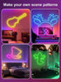 20Ft IP67 RIYO Neon Rope Lights, RGB LED Strip Lights - App & Remote Control, Music Sync, Waterproof, Flexible Neon