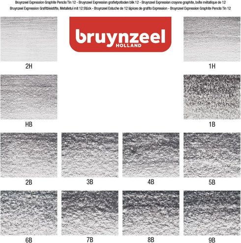 Bruynzeel Expression 12-Piece Graphite Pencils Set in Tin