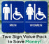 Retail Genius ADA Mens and Womens Restroom Braille Signs 9 in x 6 in with Braille Lettering, Durable Plastic,