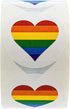 Rainbow Heart Stickers, 500 Colorful Gay Pride Stickers, 1.5" Circle Pride Heart Labels