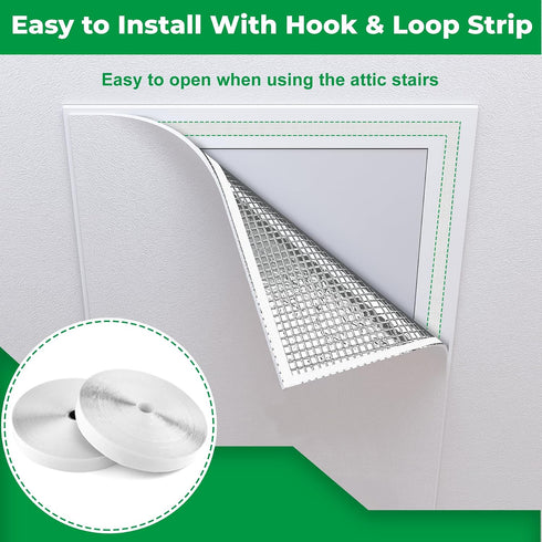 39" 39", Forestchill Attic Door Insulation Cover, Attic Stairs Ceiling Shutter Seal Cover with Velcor Strips, Air Tight