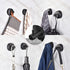 YOHOM 2Pcs Suction Cup Hooks, Stainless Steel Vacuum Bathroom Shower Hook for Towel Rack Kitchen Organizer - Matte Black