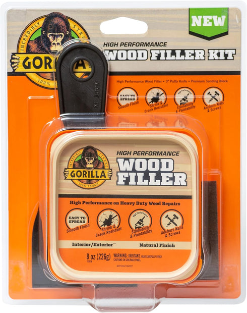 Gorilla All Purpose Wood Repair Kit with Putty Knife and Sanding Block