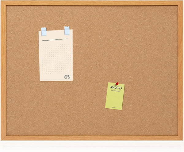 Board2by Cork Board Bulletin Board 24 x 36 - Wood Framed Corkboards for Wall Decor with 15 Push Pins
