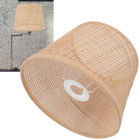 E27 E14 Rattan Lamp Shade Small Rattan Woven Cylinder Lamp Shade Boho Lamp Shades for Floor Lamps, Pendant Light