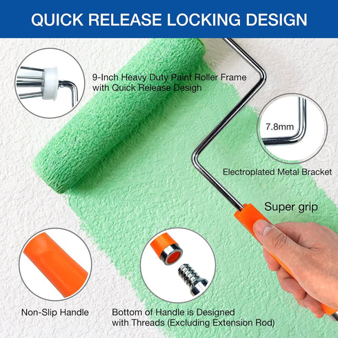 20 9-inch 6-inch, King Origin Piece Paint Roller Kit, Paint Roller Covers & Paint Brush, Paint Tray Liners
