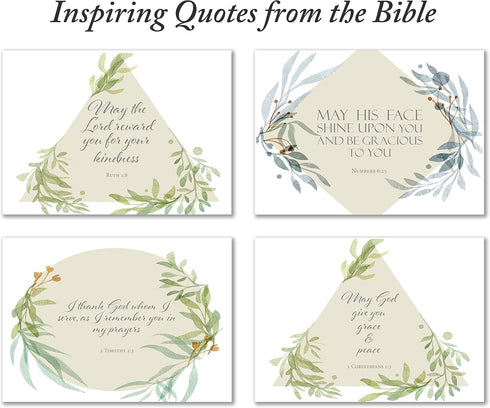 Pack 48 Thank You Inspirational Bible Verse Note Cards with Envelopes