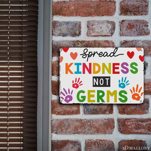 Spread Kindness Not Microbes Be Kind Poster - Motivational Classroom Decor, Health Posters for School Nurse Office Wall