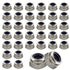 PDETVEO 50PCS Stainless Steel 304 Lock Nuts, M5-0.8 Nylon Insert Hex Lock Nuts