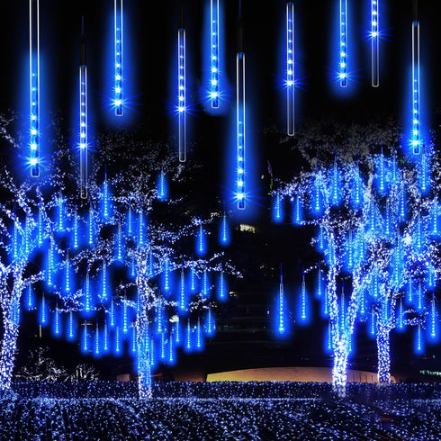 JJGoo Christmas Lights Meteor Shower Rain Lights, 10 Tube 240 LEDs Icicle Lights for Xmas Halloween Party Decor