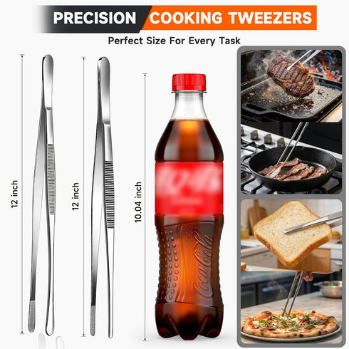 COZY 2PC 3 EZ Kitchen Tweezers + Tier Rolling Cart