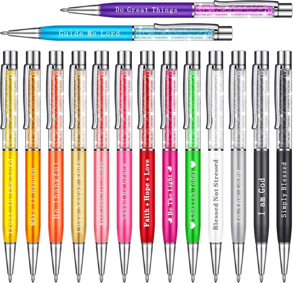 Honoson 15 Pieces Bible Verse Ballpoint Pens, Inspirational Scripture Quote Pens for Women Men Nurse Teacher Gifts,