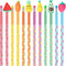 Leinuosen 30 Pieces Scented Pencils with 12 Eraser Cartoon Toppers, Fruit Element Graphite Pencils