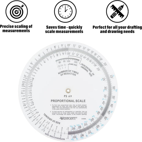Westcott Proportional Scale, 5", White (PS-69)