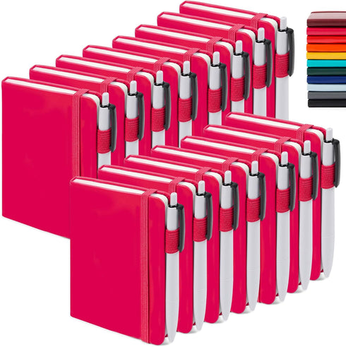 Feela 15 Pack Mini Cute Pocket Notebooks Bulk, Hardcover College Ruled Journals with Pen Holder for Women Girls, 3.5”x