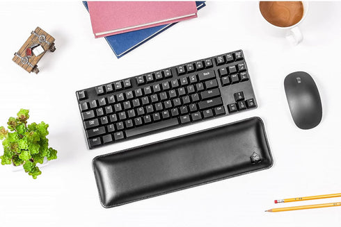 Bailey Tenkeyless by Castle - TKL Short Wrist Rest for Keyboards with 87 Keys, Leather Ergonomic Support (Nightfall)