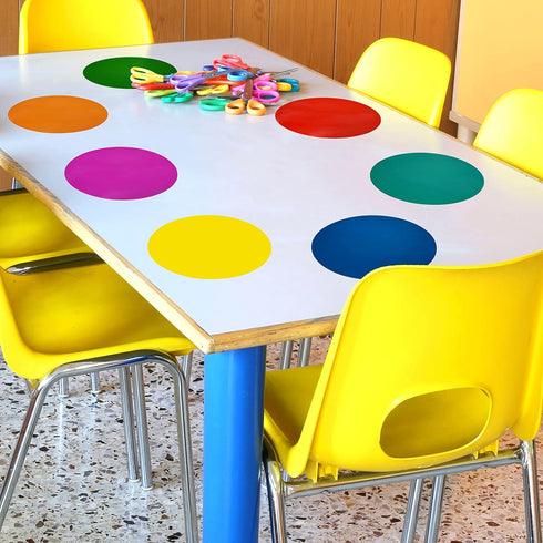 SCRIBBLEDO 8 Pack Dry Erase Dots 11 inch Colorful Dry Erase Circles for Tables Whiteboard Wall Removable Vinyl for School Classroom Teachers Students by Scribbledo
