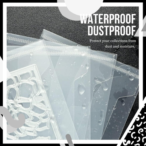 Hukado Clear Plastic Envelopes, 60 Pcs 9''x7'' for Cash, Photo & Document Storage, Reusable Waterproof Holder