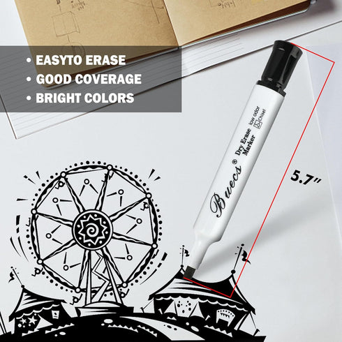 Black Dry Erase Markers Low-Odor 80 Count Chisel Tip for Writing on Whiteboards and Dry-Erase Boards