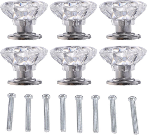 Toddmomy 6pcs Mini Drawer Knobs Crystal Cabinet Pulls Plastic Jewelry Box Handles