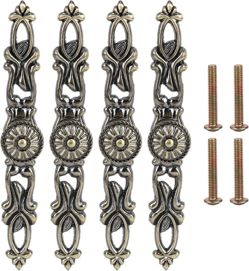 MUNEFE 4 Sets Bronze Round Handles, Kitchen Cabinet Knobs, Cabinet Handle for Tv
