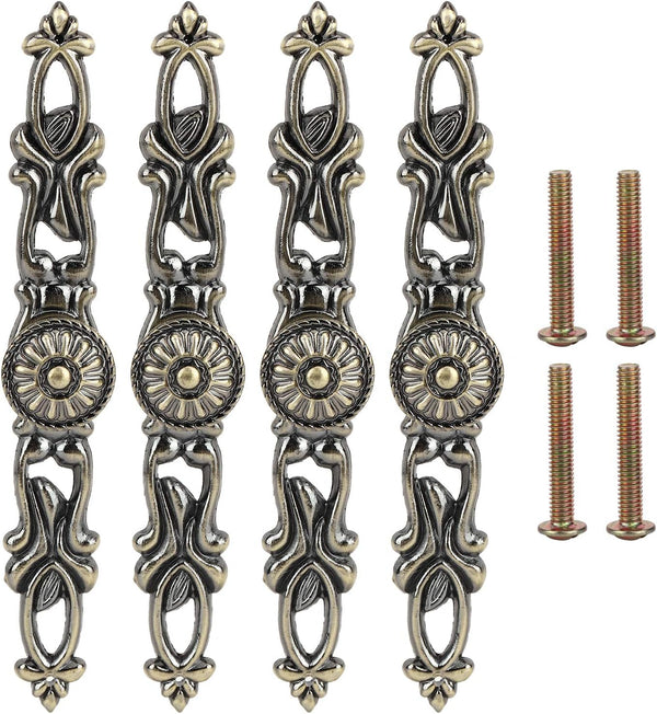 MUNEFE 4 Sets Bronze Round Handles, Kitchen Cabinet Knobs, Cabinet Handle for Tv