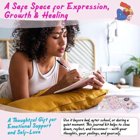 Set 126-Day Mood Tracker Journal for Teen Girls & Women | Guided Mental Health & Self-Care Planner with Daily Check