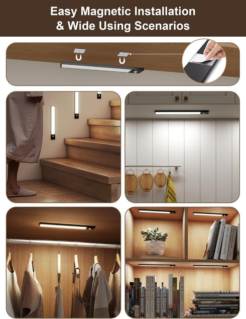 8inch ,56 -3 7 Indoor,1800mah Dimmable Rechargeable under cabinet lighting LED Color& Levels Motion Sensor Light