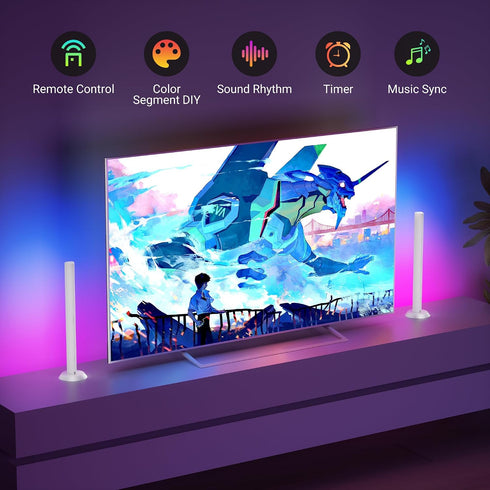 60 TJOY Smart Light Bars, RGB Table Desk Light Bar, TV Backlight with Music Sync, Game Lights with Scene Modes, Lumens