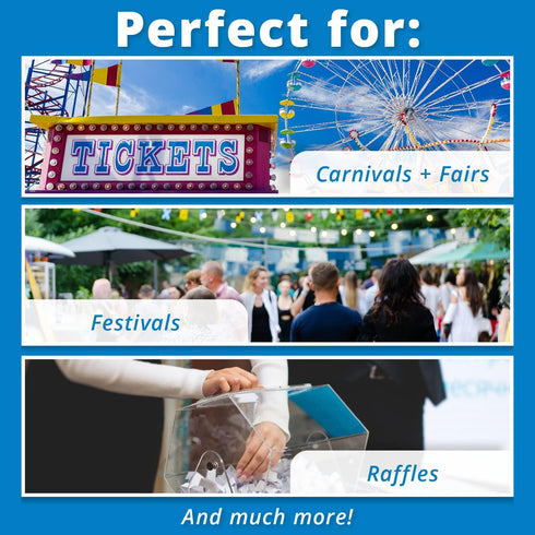 INDIANA TICKET CO. 2,000 Red Raffle Tickets Double Roll, Premium Quality for Events and Prizes