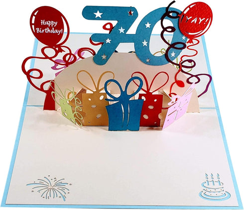iGifts And Cards Happy 70th Birthday 3D Pop Up Greeting Card, Awesome Gifts for Women Turning Seventy