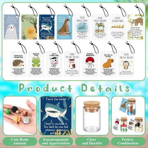 60 Set Fumete Employee Appreciation Gifts Bulk for Teacher Nurse Animal Pun Note Card Funny Resin Desk Pet Small Thank