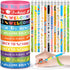 Sabary 48 Pcs Back to School Pencils, Silicone Bracelets Set, Classroom Reward Party Supplies for Kids