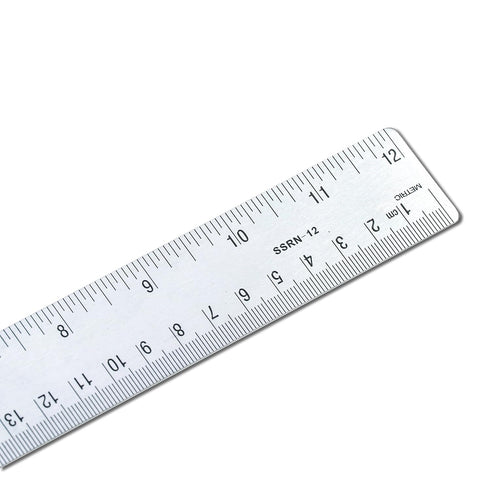 VINCA SSRN-12 Stainless Steel Office Drawing Ruler 0-12 Inch with Non Slip Cork Base