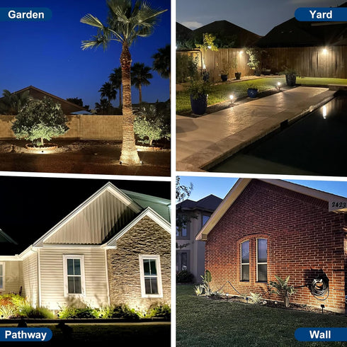 2 Pack 4 Solar Spot Lights Outdoor, Outdoor Solar Lights for Yard Waterproof, Lighting Modes Solar Landscape