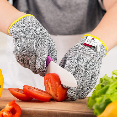 NoCry Kids Cutting Gloves, XS (8-12 Years) - 100% Food Grade Fishing Gloves with Level 5 Protection