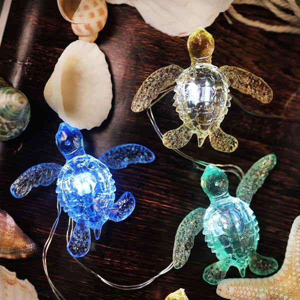JASHIKA Beach Theme Sea Turtle Fairy Lights Marine Life 10ft 30LED Waterproof