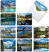 The Best Card Company - 20 Landscape Nature Note Cards Blank (4 x 5.12 Inch) - 10 Designs, 2 Each, Reflections