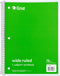 C-Line 1 Subject Notebook, 8 x 10-1/2 Inches, Wide Ruled, Green, 70 Sheets