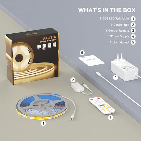 20ft/6.1m,Smart Assistant,Dimmable 24V 3000K PAUTIX LED Strip Warm White LED Strip Light Kit Compatible