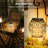 2 Pack Brizled Solar Lantern Lights, Outdoor LED Hanging Lantern Lights with Star Projection, Warm White Solar Garden