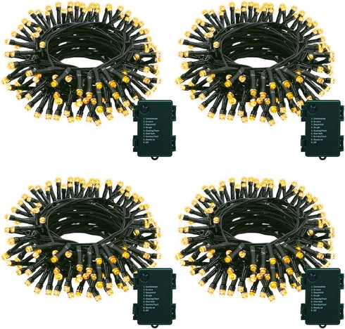 LumBelle 4 Pack String Lights Battery Operated, Each 23ft 70 LED Christmas