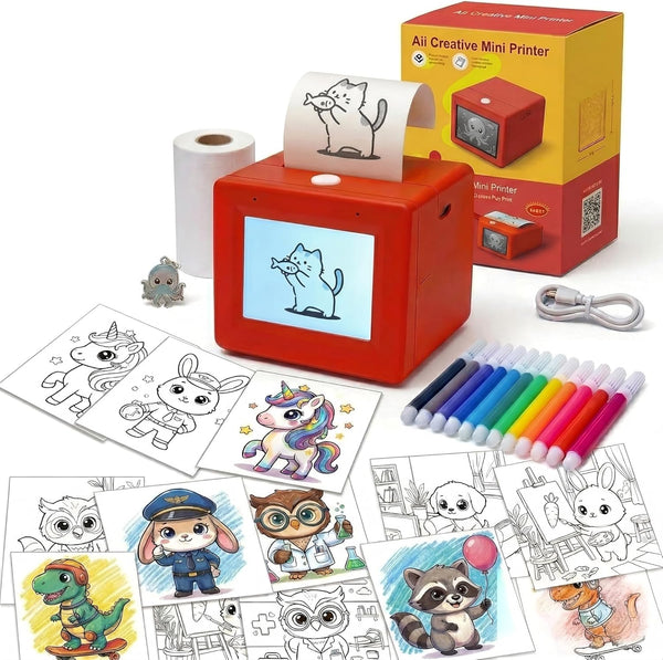 Chamii AI Voice Mini Printer & DIY Art Kit for Kids - Inkless
