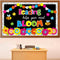 Flower Reading Bulletin Board Decorations Set, Floral Border Cutouts for School Library Chalkboard Decor