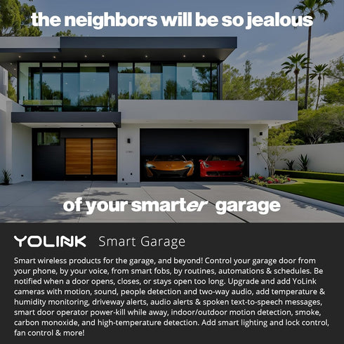 YoLink Garage Door Controller - World's Longest Range Remote Control for Existing Garage Door Opener, YoLink Hub