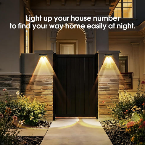 3 IP65 60 8 Pack AUDLES Solar Fence Lights Outdoor, Modes Warm/Neutral/Cool White Fence Lights Solar Powered